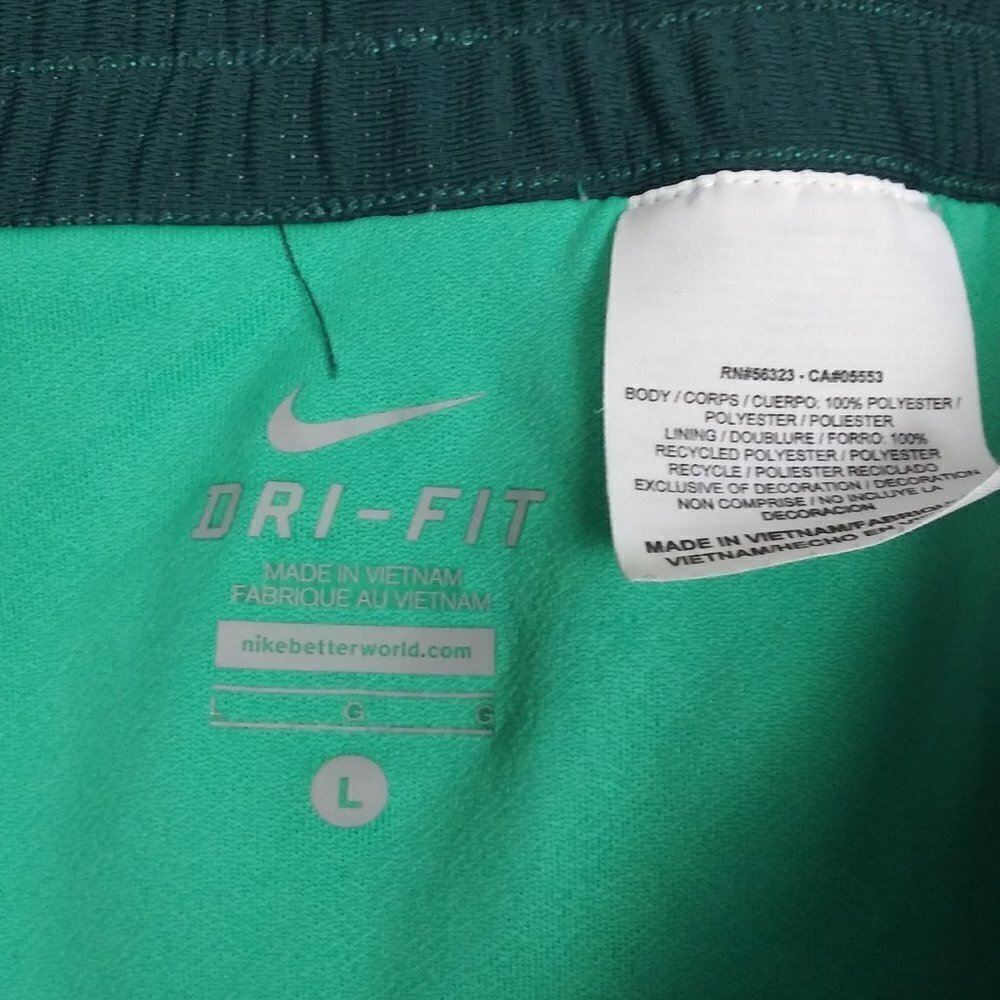 NIKE DRI-FIT Running Shorts Women's size L Green Printed - Picture 7 of 9